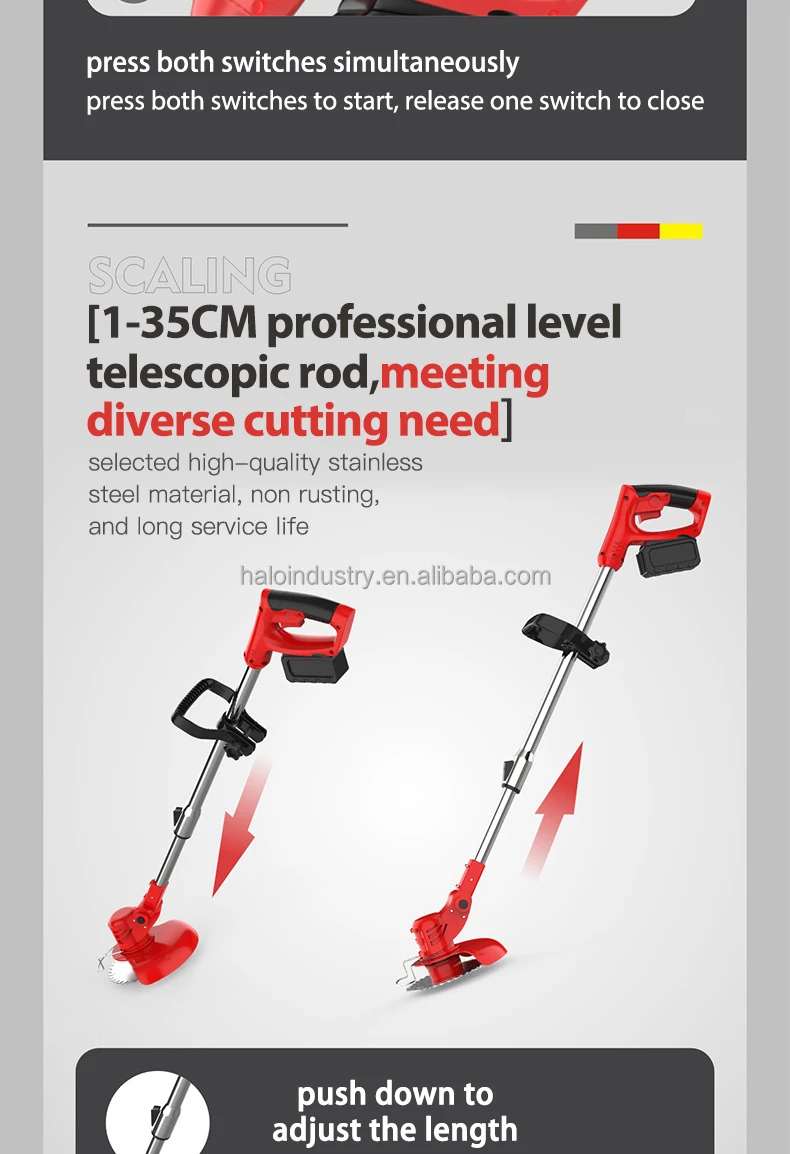 Wholesale Chargeable Lithium Battery cordless lown brush mower remote control with blade bcs spare parts for grass cutting