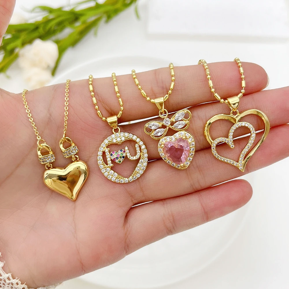 Rebird Heart zircon necklace fashion chain exquisite beautiful accessories for women necklace jewelry boxes