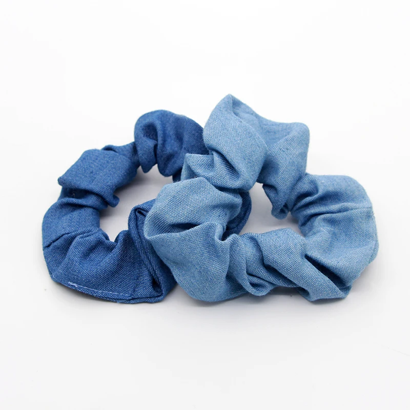 JOJO Elastic Jean Hairband Women Ponytail Holder Blue Head Ties Fashion Strong Hair Ties