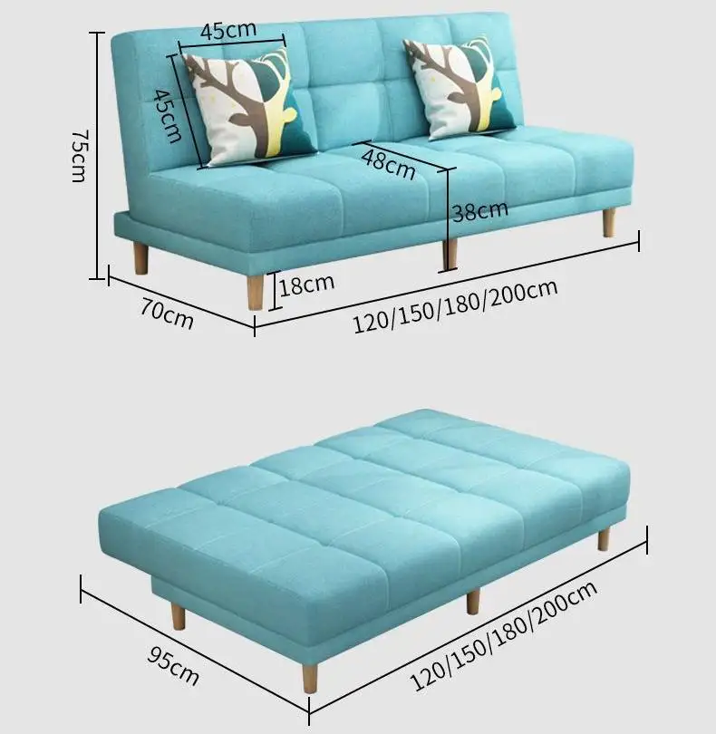 Cheap modern living room furniture folding sofa bed fabric bed sofa multi-functional chair for sale