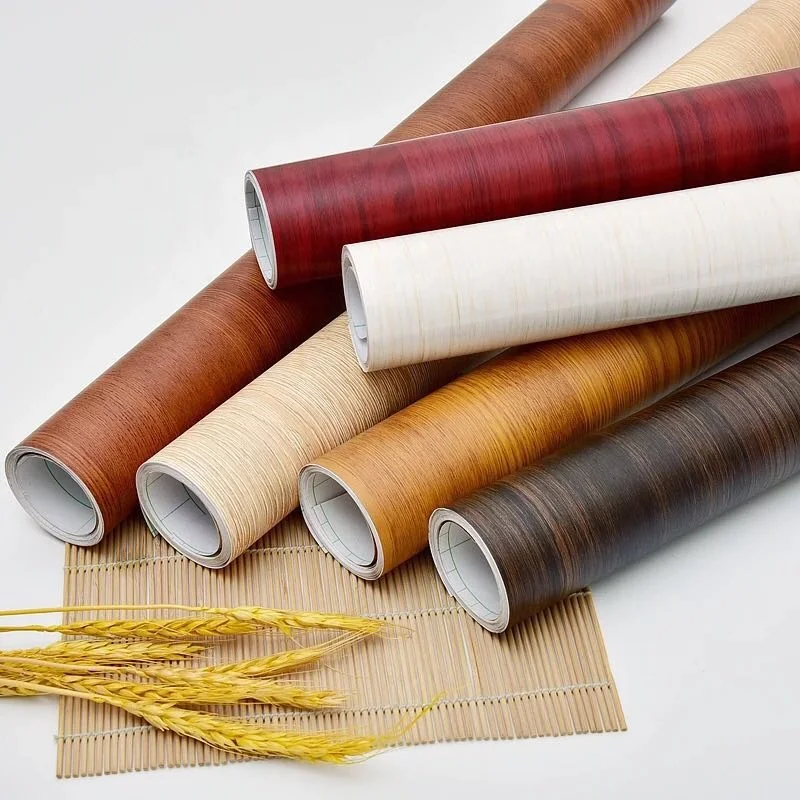 Hot Sale Solid Wood Design PVC Decorative Film in Roll Soft PVC Foil Covering For Furniture Kitchen Cabinet