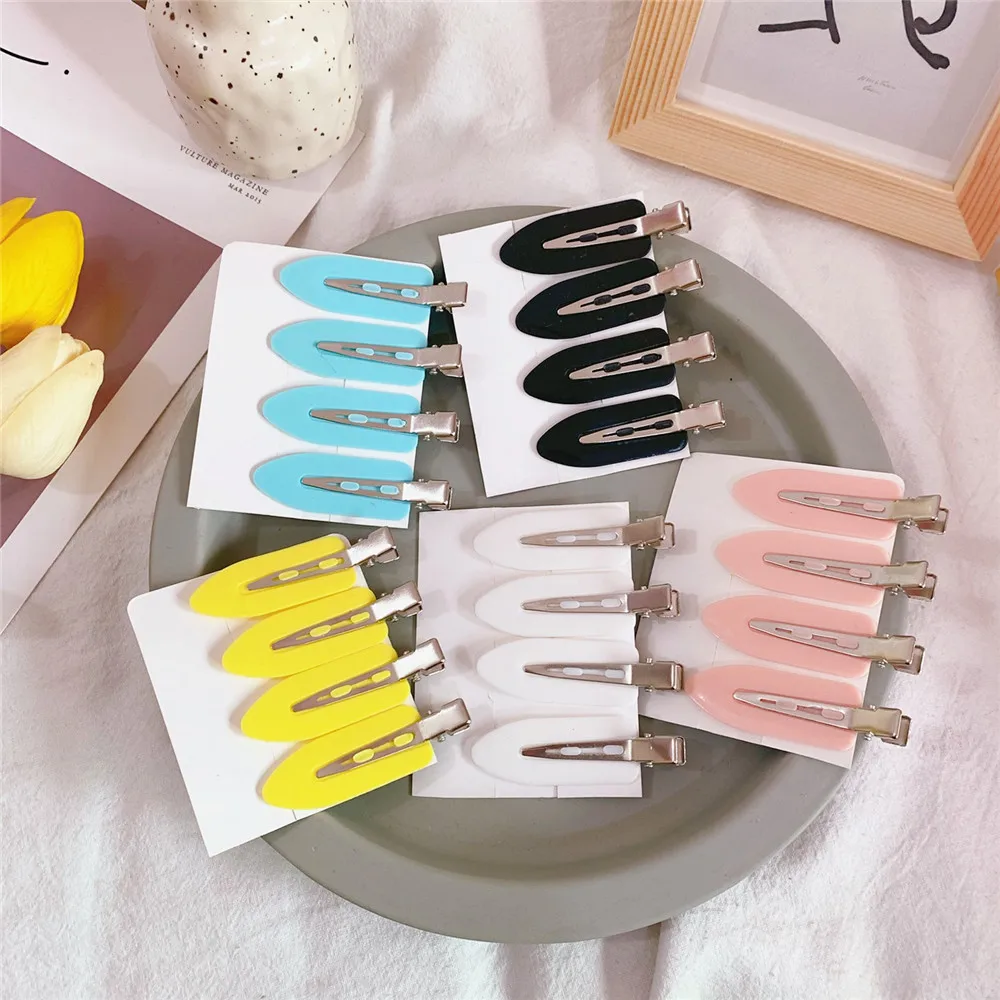 Solid Color Makeup Hair Accessories Women Hair Barrettes Plastic Hair Clips Bobby Pins For Girls