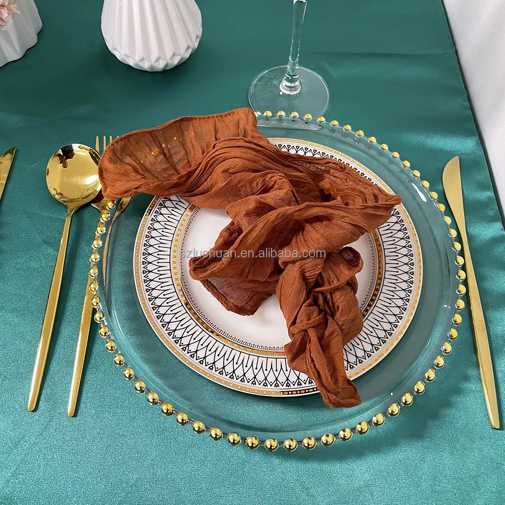 Luchuan Cheap Cloth Napkins Terracotta Cheesecloth Napkins Wholesale Cheesecloth Napkins Wedding