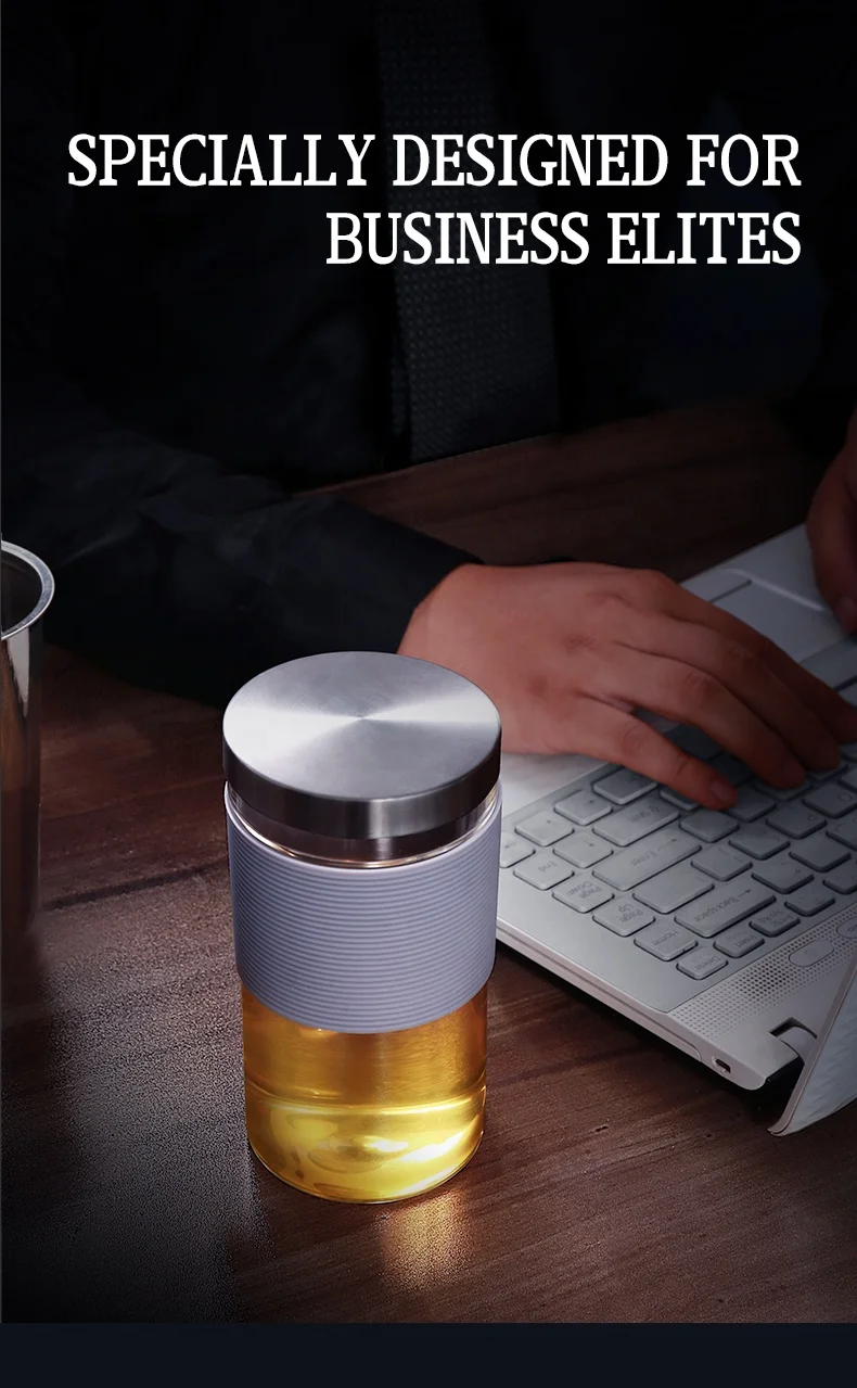 2022 New design high quality home goods office personal use heat resistant glass mug glass tea infuser mug gift tea set