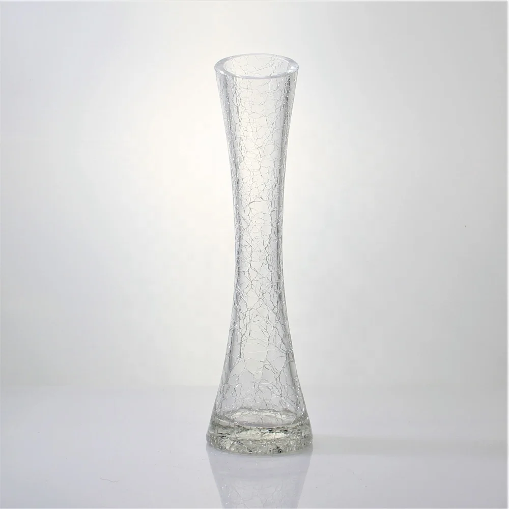 custom handmade crackle mosaic flower glass vase for home decoration