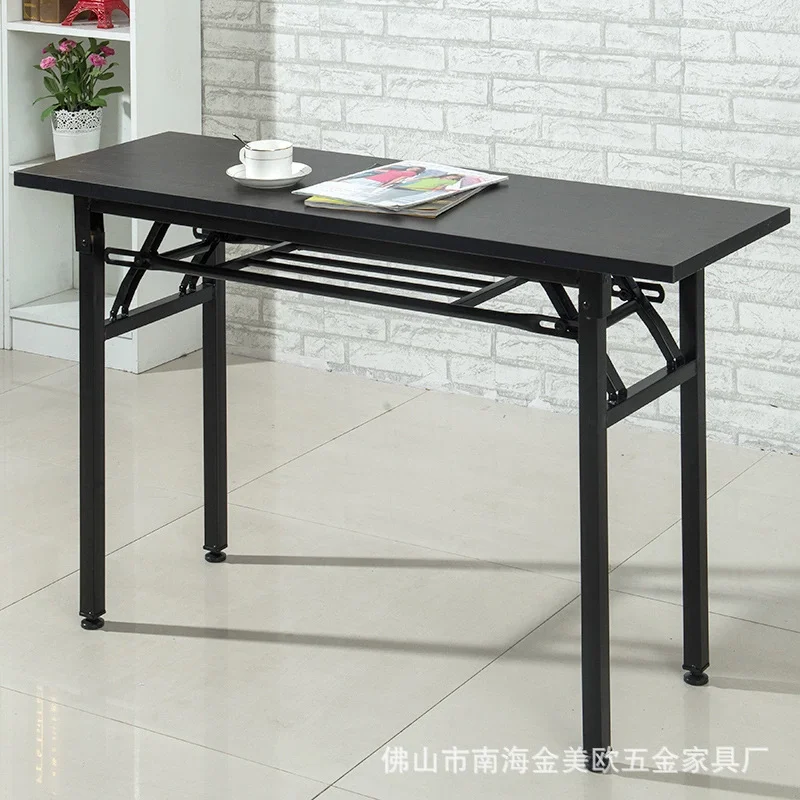 black curved reception long wood studio workstation fold table folding plastic meeting conference removable computer desk
