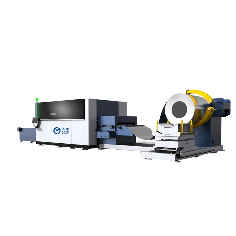 chuangyi 2024 hot sale Laser Cutting Machine Roll Coil Metal Sheet Conveyor Platform  with Ipg Raycus Laser Source