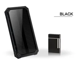 2022 amazon portable Solar mobile charger 20000mAh durable solar power bank with LED flashlights for Iphone