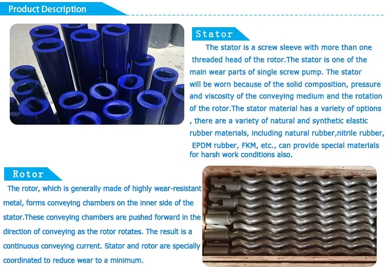 stator and rotor screw pump rotors and stators concrete rotor stator d8-1.5