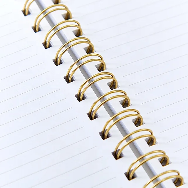 Factory Custom Logo Printed Soft Cover Pu Leather Spiral Notebook Stationery Supplies A5 Twin Ring Journal