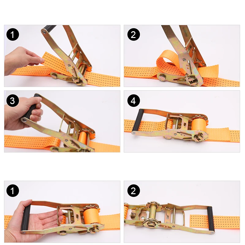 High Quality 2 inch Retractable Ratchet Straps Ratchet Tie Down Straps Cargo Straps For Truck