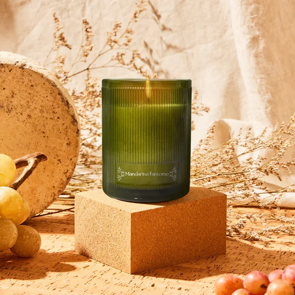 Wholesale Luxury Olive Grey Soy Wax Christmas Scented Candles Gold Fragrance Custom Decal Home Decor Gift Set