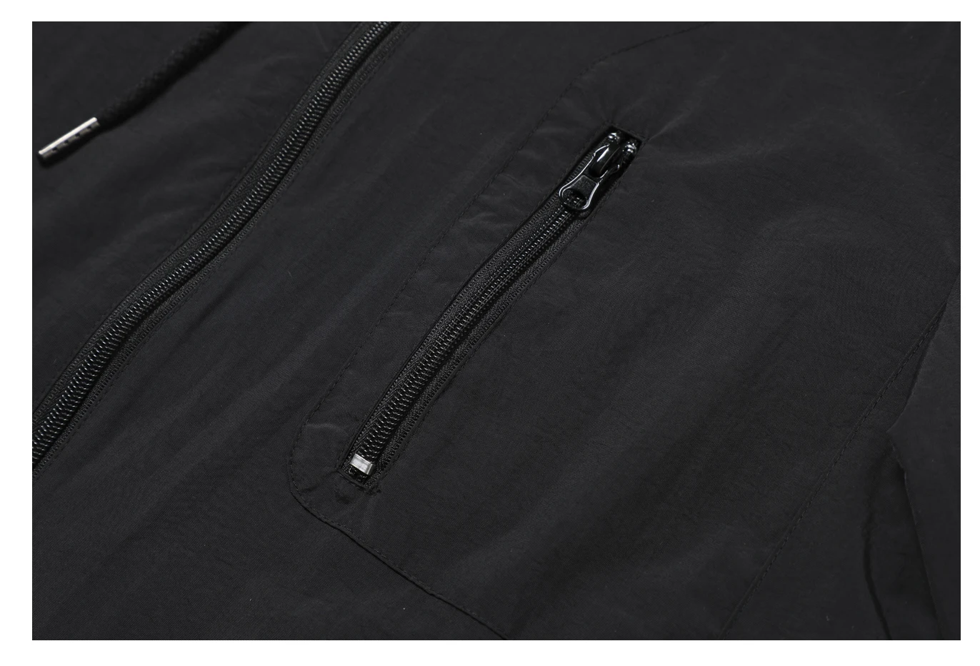 Trade assurance suppliers manufacturer low moq anorak windbreaker waterproof Custom Long Sleeve Polyester Solid mens jacket