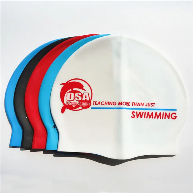 2023 Custom Logo Printing Adult National Flag Swim Caps Silicone Swimming Cap