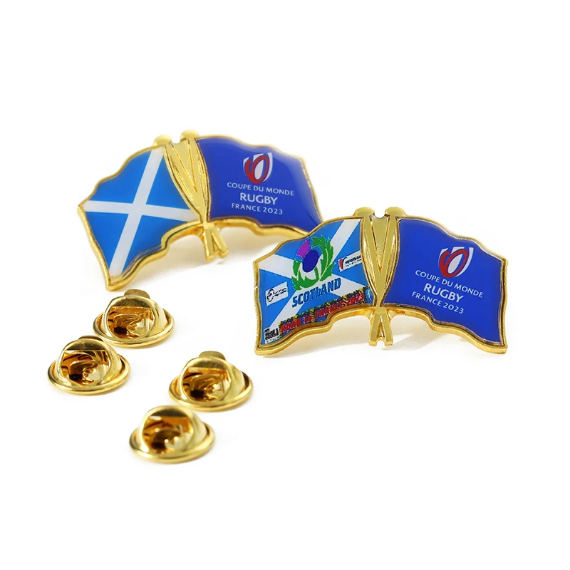 Wholesale Enamel Flags Metal Pin Personalized Custom Lapel Pin Gold Ireland Australia Yemen Flag Pin Badge for Hats or Clothing