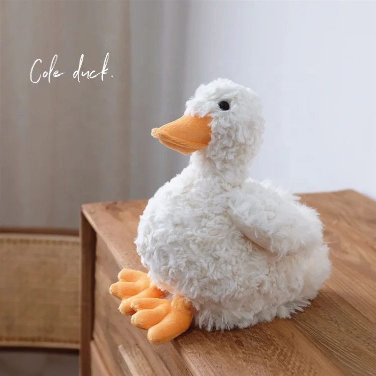 Lovely beige cream swan soft toys duck doll stuffed toy plush duck goose toy