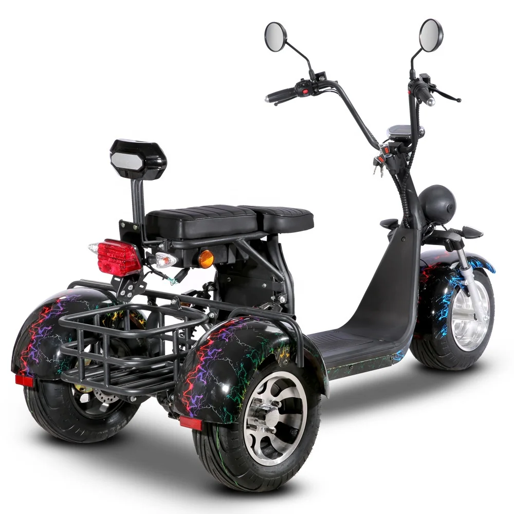 EU USA  warehouse Adult three wheel bicycle removable  Lithium Battery 60V 20Ah citycoco 2000 w tricycle electric scooter
