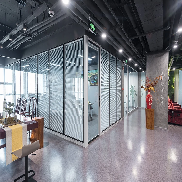 Interior Modules shipped directly glass partition built in Louvers wall panel for office