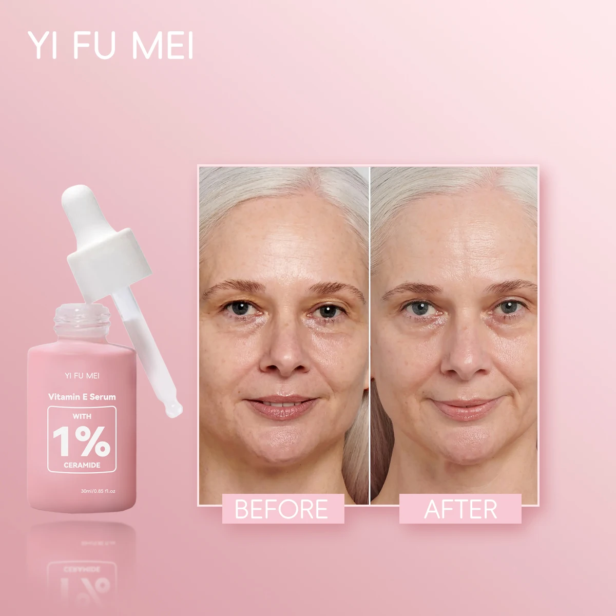 Private Label Facial Repair Dryness Reduce Redness Calming Skin Ceramide Anti Wrinkle Whitening Vitamin E Serum For Face