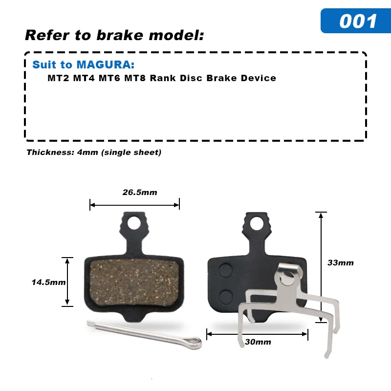 Bicycle Disc Brake Pad Bike Semi-Metallic Hydraulic Disc Brake Pad Formula Cycling Part