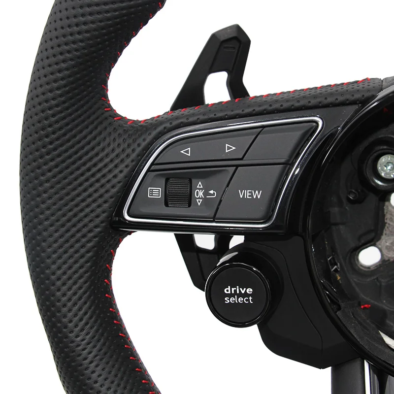 For Audi A4 2008-2023 leather black steering wheel modification  knob zc-A4-P8