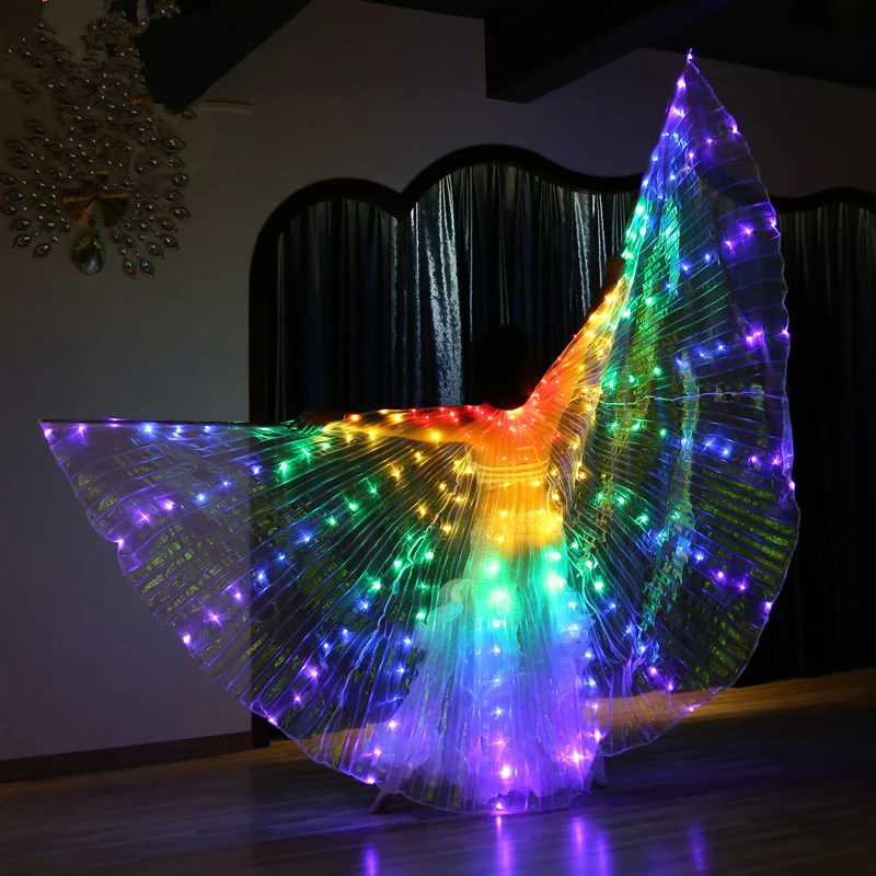 BestDance LED Angel Isis Wings Belly Dance LED Light Up Show Costumes Festival Isis Wings Prop