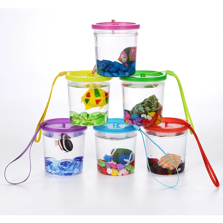 Оптовая продажа, миниатюрные пластиковые чашки для аквариума Betta с Медузой