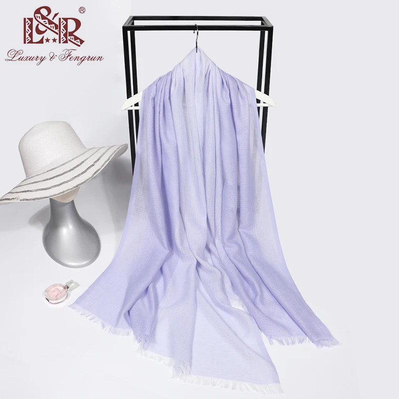 2022 New Fashion Spring/Summer Women Jacquard Scarf Shawls Female Long Wraps Plaid Poly      ester Scarf For Women
