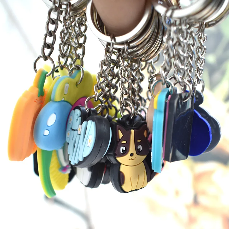 Xun Xin Cartoon PVC Soft keychain Creative Keychain Accessories Schoolbag Decoration Pendant Cute Gift