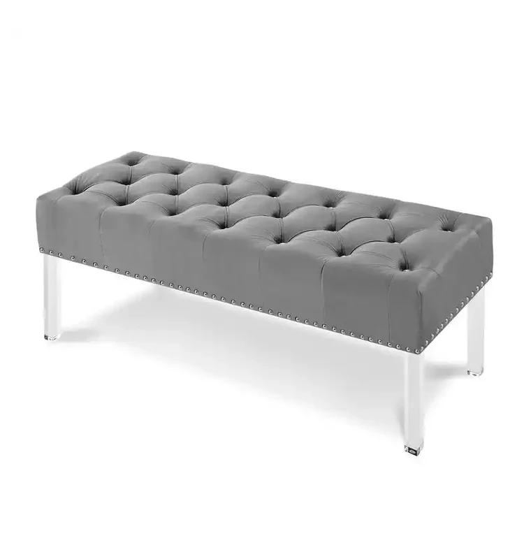 Custom acrylic bench with cushion seat fancy bench leg acrylic furniture leg  living room bench