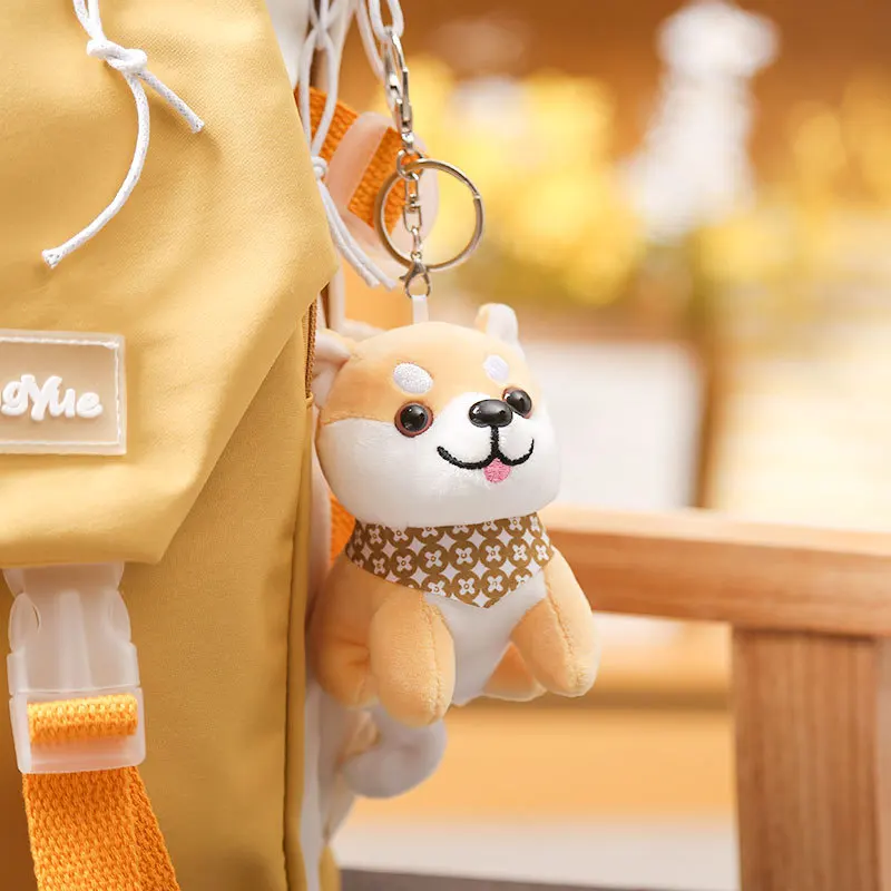 T289 Cartoon Puppy Plush Pendant Chai Dog Doll 10cm Doll Machine Claw Promotional Stationery Store Wholesale