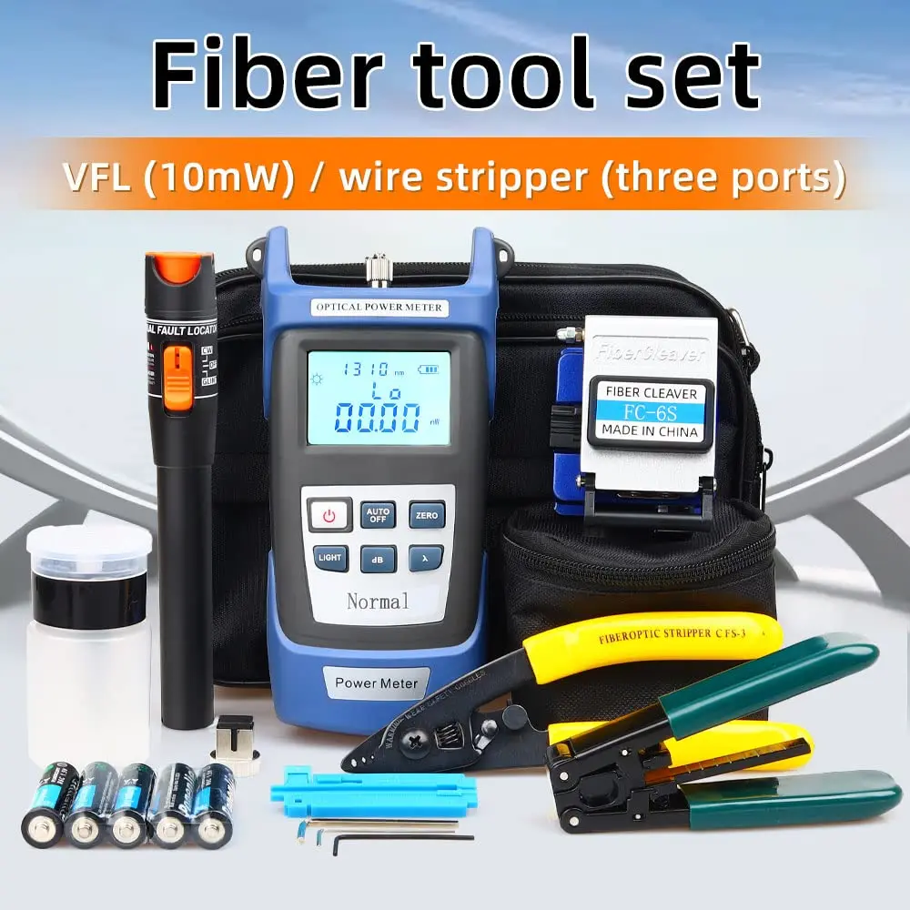 FTTH Toolkits Fiber optical testing tool Alcohol bottle Power meter VFL Fiber Cleaver