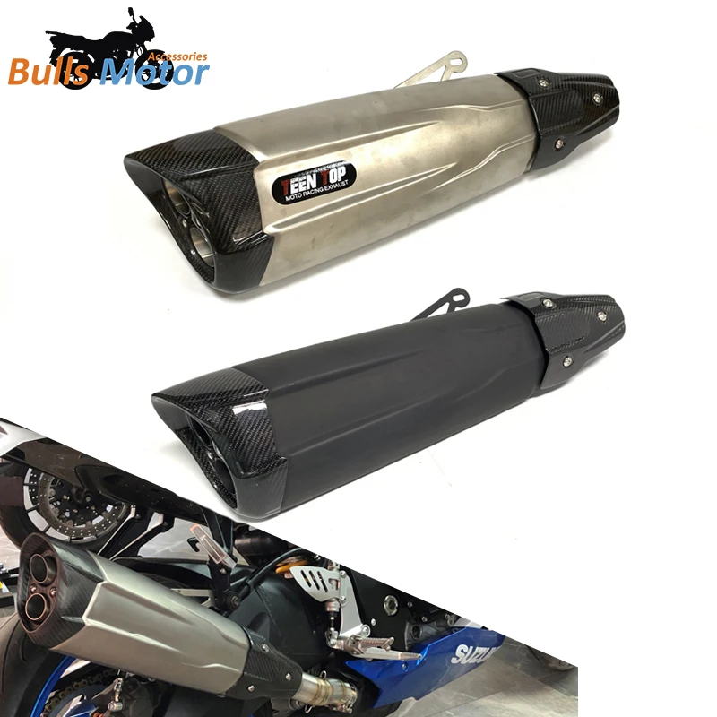Motorcycle HP Exhaust Dual Outlet Escape For Suzuki GSX-R1000 BMW R1250 GS ADV Racing Exhaust Escape Silencer