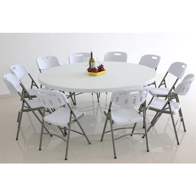 
5ft Plastic Round Dining Banquet Table And Chair Set For Restaurant  (62325691809)