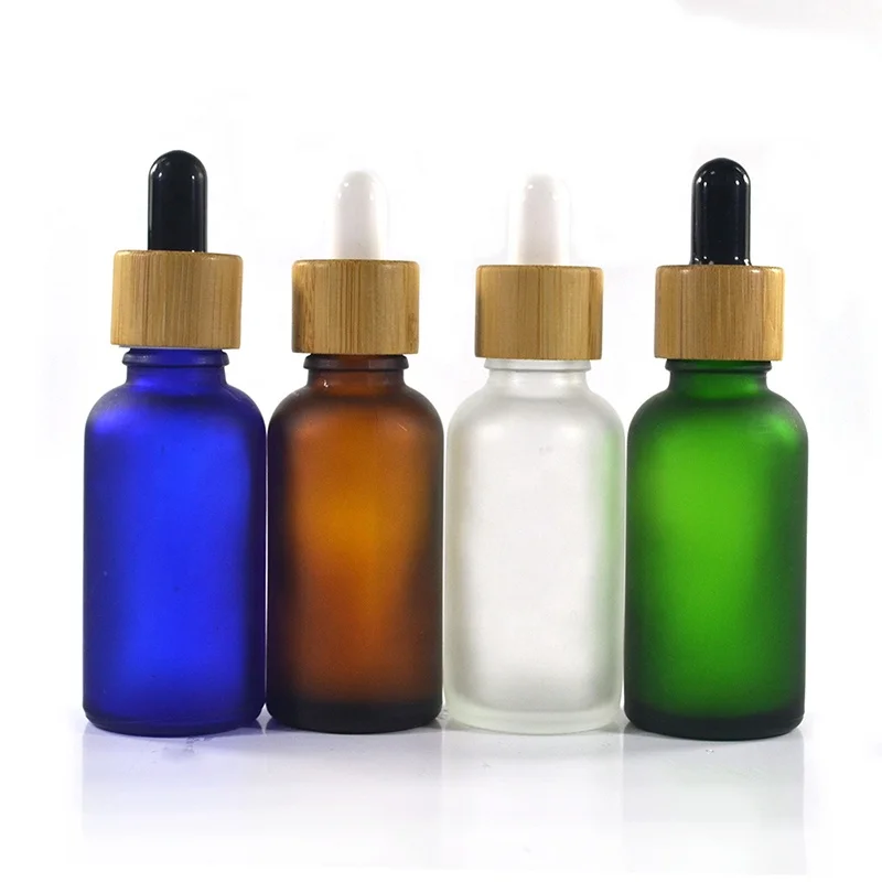 wholesale empty 30ml 50ml 60ml frosted green glass dropper bottle for olive hair oil