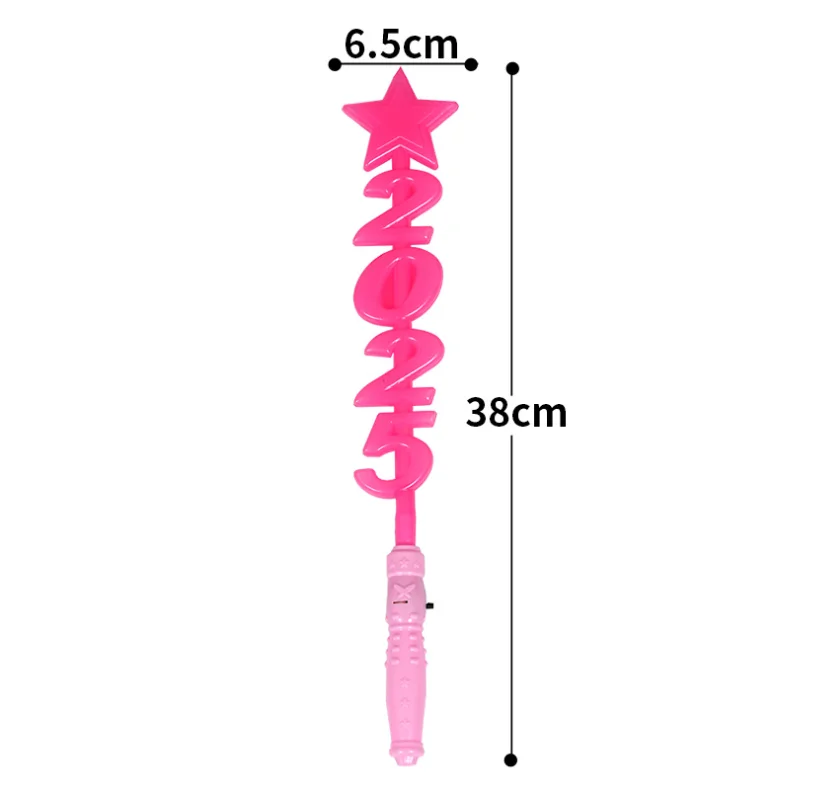 2025 LED Flashing Magic Stick New Year Plastic Light up Toys Wand Cheering Props for Concert Evening Party Supplies