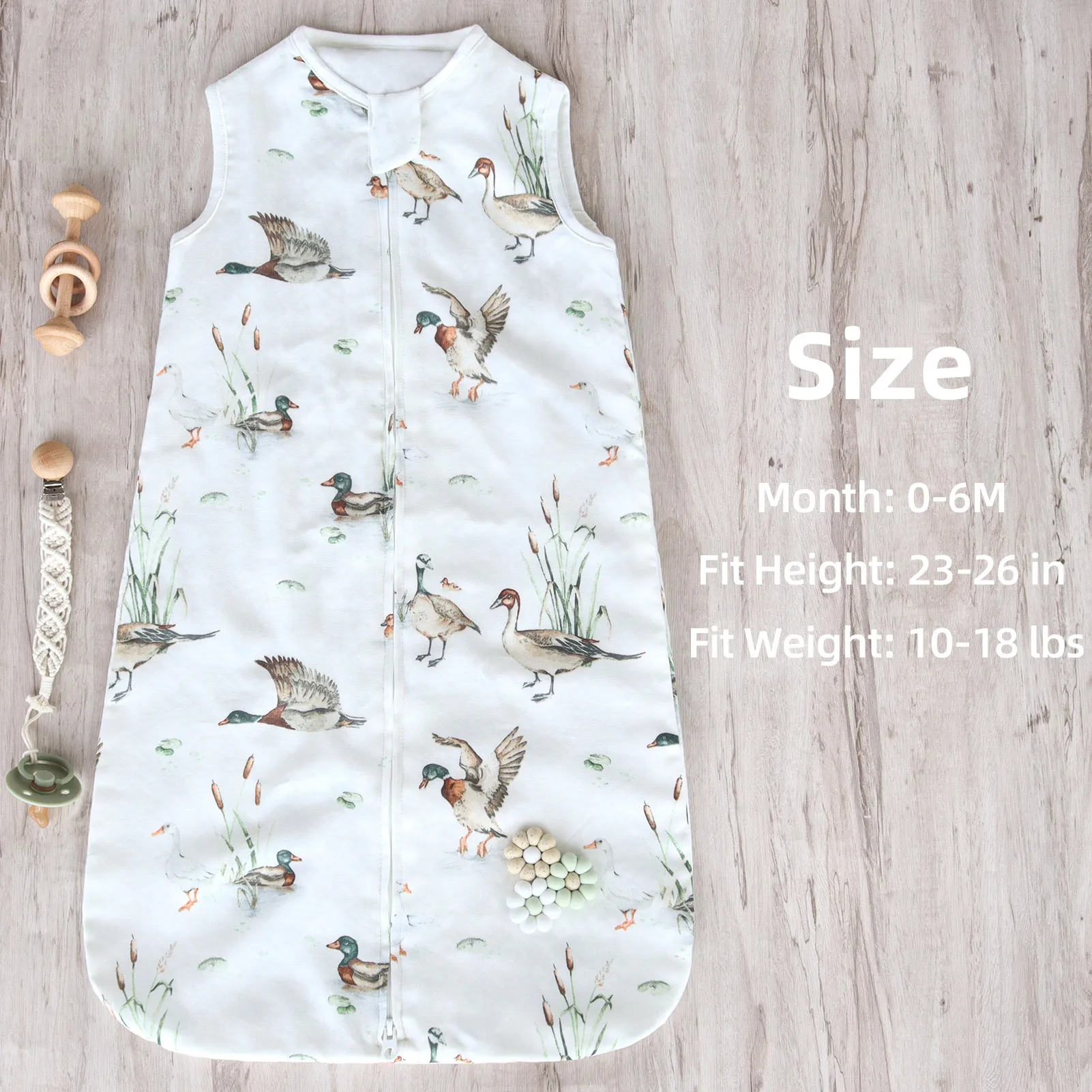 Top Quality Fashion Duck Sleeveless Double Zippers  Newborn Soft Bamboo Cotton Baby Muslin Sleeping Sack Wearable Blanket