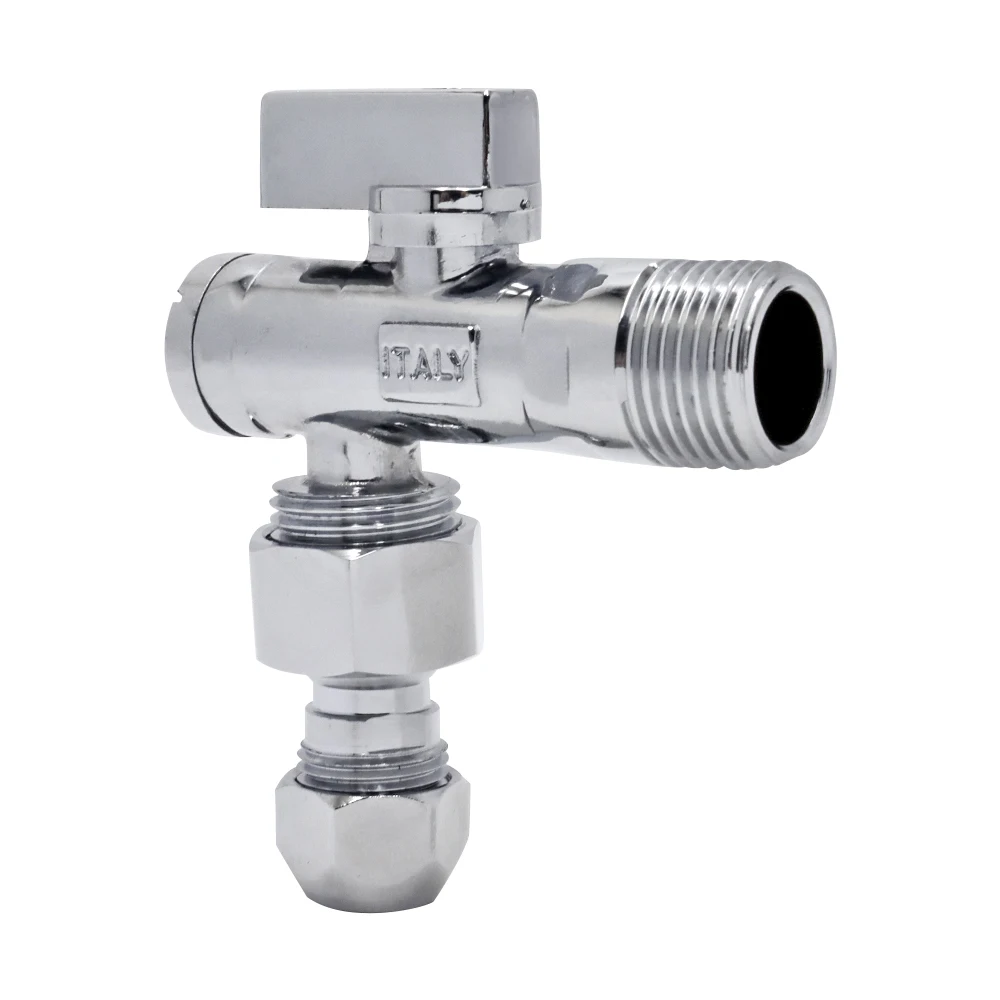 High Quality Special Chromed Brass Two Way Water Angle Valve For Bathroom