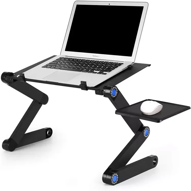 leadingplus Adjustable portable aluminum alloy laptop stand foldable metal laptop table holder notebook desk support for bed