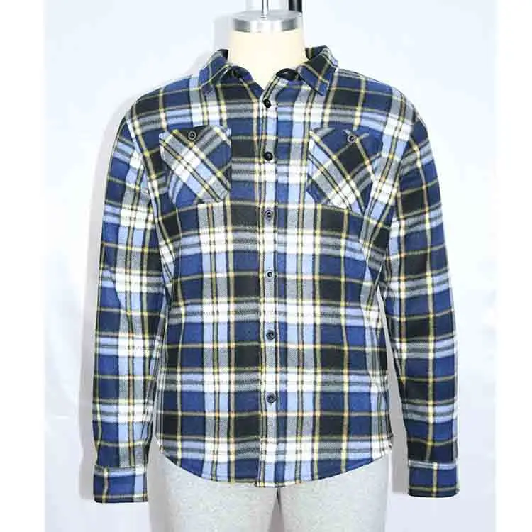 MENS PRINTED FLANNEL LINED UP SOFT SHERPA SHIRT