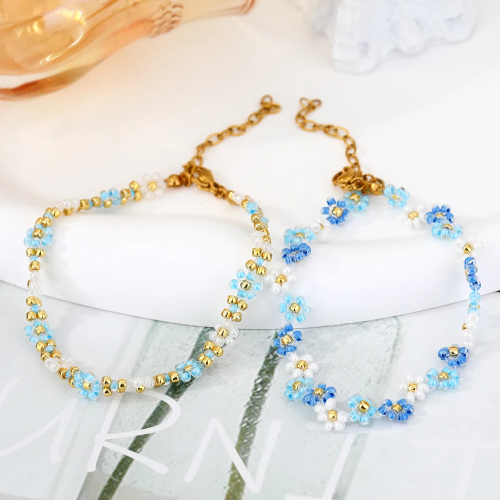 FY модные ювелирные браслеты бохо ручной работы дружба бусины из семян Миюки цветы солнца Маргаритка плетеные серферские до лодыжки