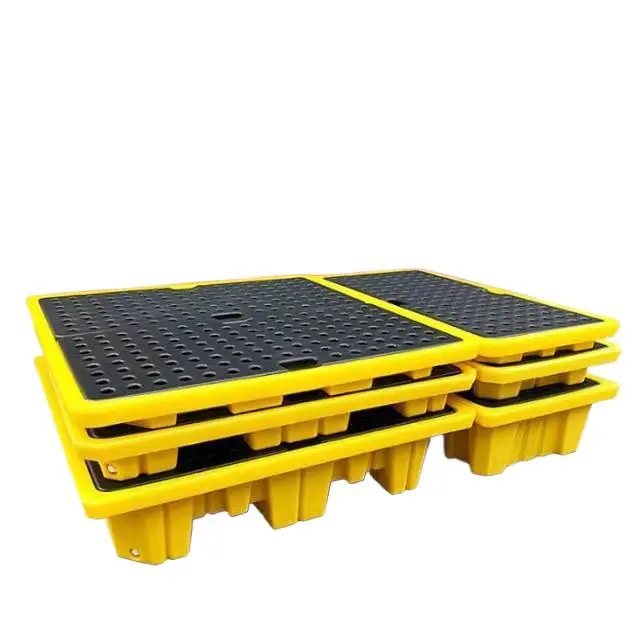 1600*1600*700 2 and 4 drum spill pallet plastic containment spill for chemical storage usage tray