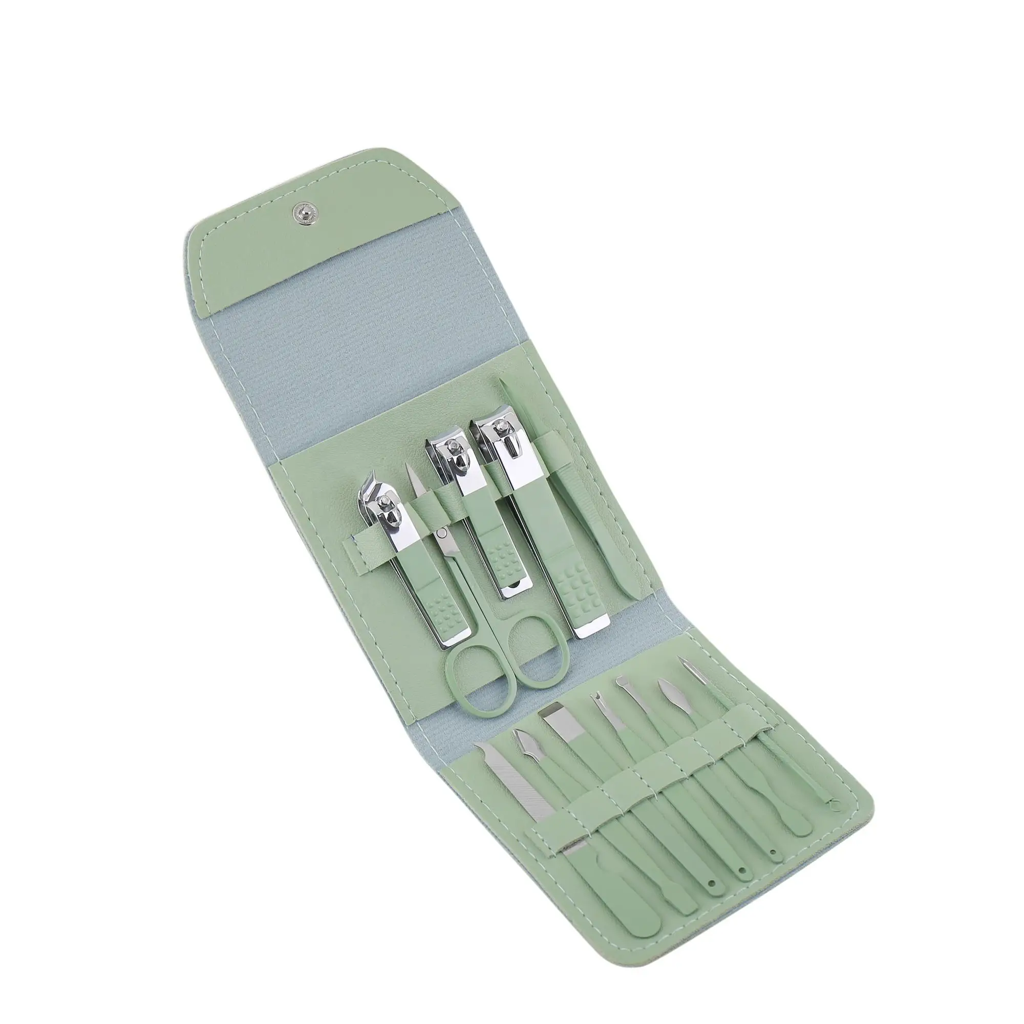 Low Price Promotion Stainless Steel Nail Clippers Nail Scissors Pedicure Knife Manicure Tools Folding 12-piece Set