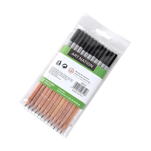 Sketching pencils hot sale Art Nation 12 pcs 6H,4H, 3H,2H,HB,2B,4B,6B,8B.art darwing pencil set