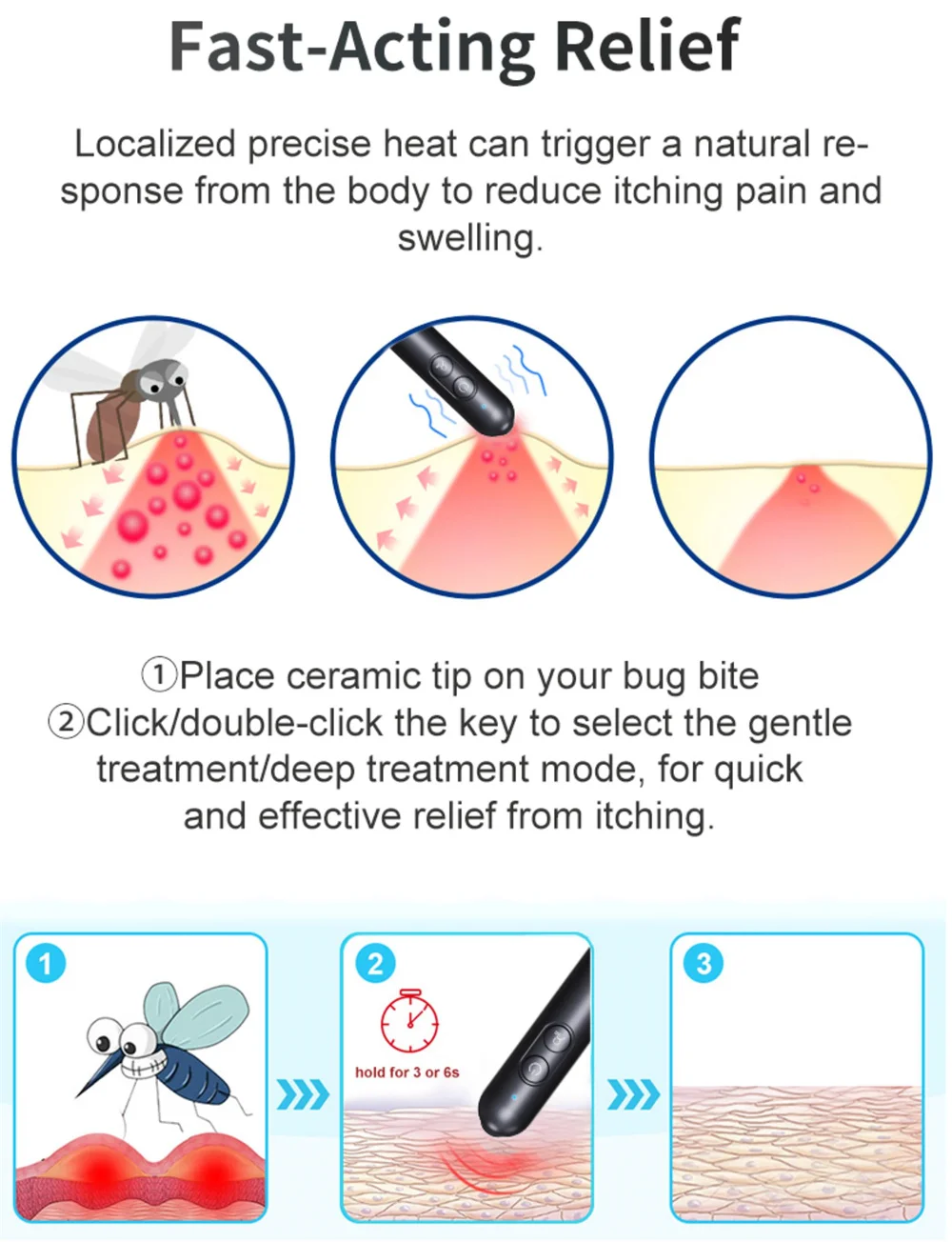 IBR10 Natural Relief Insect Bite Healer Pen Effective for Mosquito and Bee Stings Treats Itching and Swelling