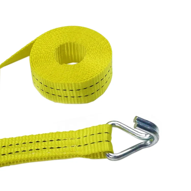 Custom Polyester Cargo Belt 1.5inch 2T x 5M Rubber Handle Ratchet Tie down Strap  for Cargo Control