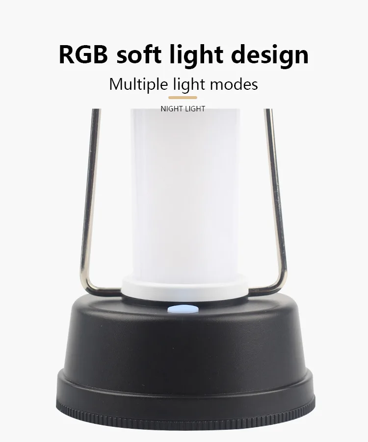 2024 New Factory Cheap Super Bright Hanging Portable Mini Colorful  Led Camping Lantern Powered By AAA Battery