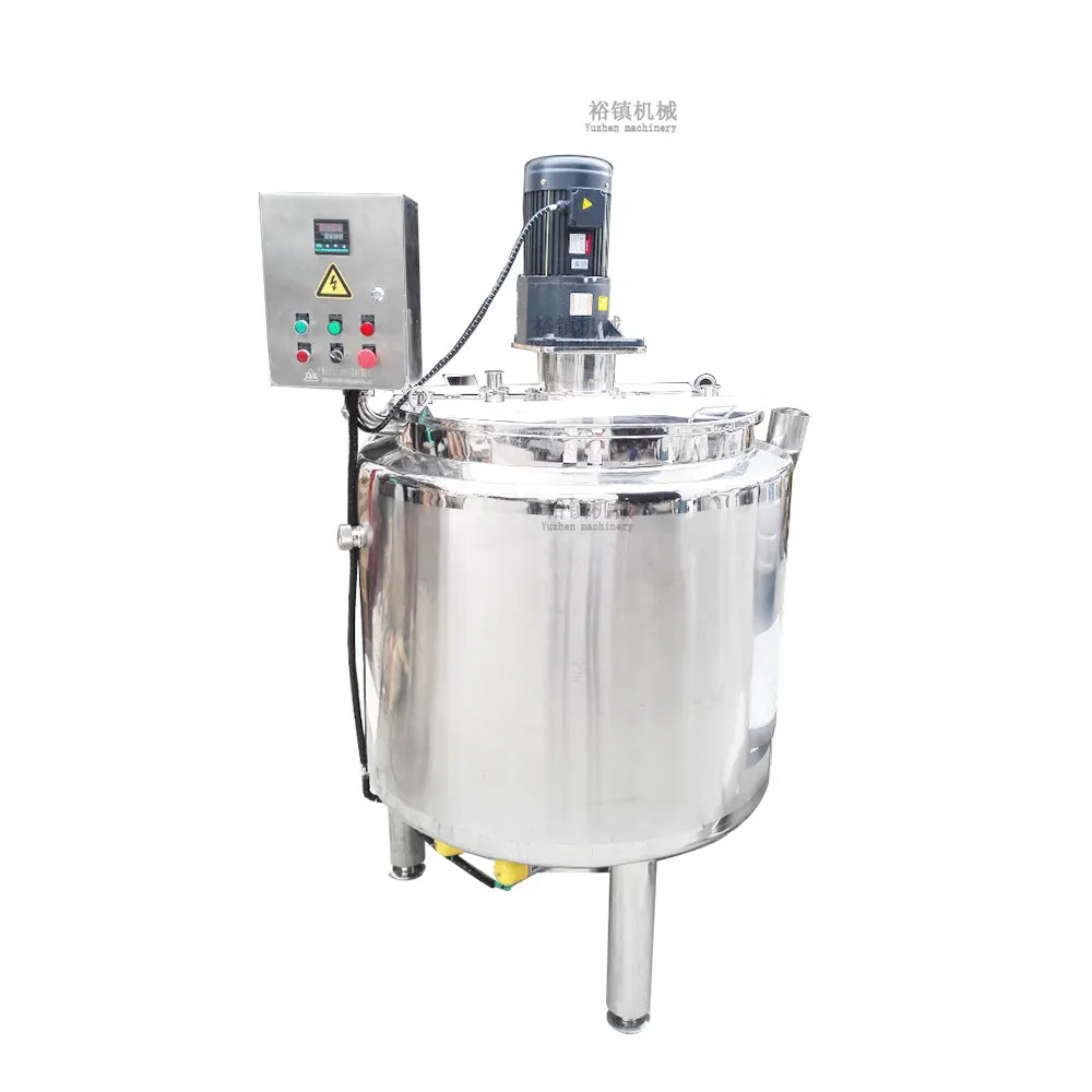 Yuzhen China Manufacture Juice Beverage Milk Tank Jacketed Powder Mixing Tank
