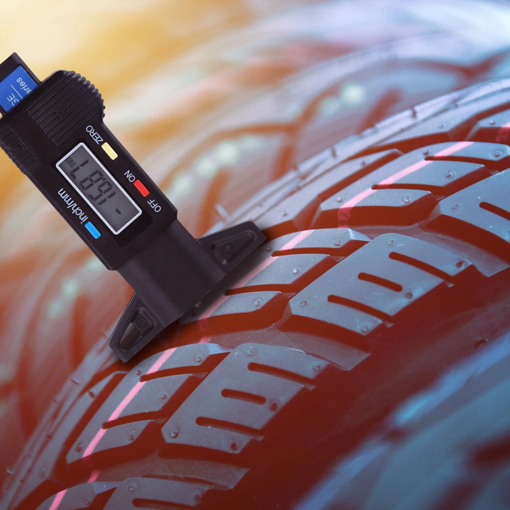 Digital Tire Depth Detection Ruler High Depth Gauge 0-25mm Thickness Gauge LCD Screen Caliper Measure Car Tire Depth