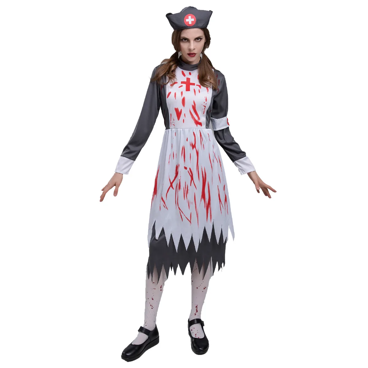 Halloween Cosplay Female Nurse Horror Zombie Performance Costume Party Theme Bloody Devil Costume